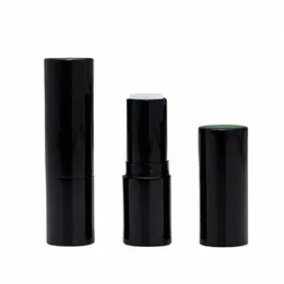 glossy Black Lipstick Tube 12.1mm Empty High Quality Luxury Cosmetic Makeup Packaging Round Metal Aluminum Lip Balm Ctainer S2qx#