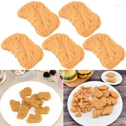 Decorative Flowers 5pcs Lifelike Artificial Food Fake Realistic Chicken Nugget Simulation Kids Toy Pography Props Home Decor