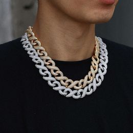 925 Silver Custom Cuban Necklace 16mm White Yellow Gold Plated Vvs Lab Diamond Moissanite Iced Out Hip Hop Cuban Link Chain
