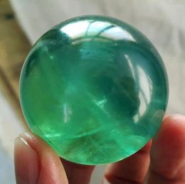 Decorative Figurines 50mm Natural Fluorite Quartz Crystal Sphere Ball Healing