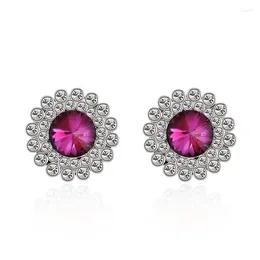 Stud Earrings ER-00133 Genuine Austrian Crystal Jewerly Silver Plated Modern Women's 2024 Y2k Accessories Valentine's Day Gift