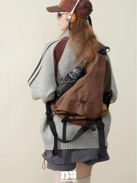 Backpack 2024 Outdoor Trendy Retro Bag Commuting Cycling Sports Bow And Arrow Oblique Straddle Women's Shoulder Tote