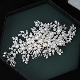 Hair Clips Luxurious Pearl Comb Headband Rhinestone Accessories For Women Wedding Tiara Headpiece