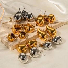 Stud Earrings 1 Prs Water-drop Classic Flat Non Fading For Women Stainless Steel Geometric Earring Jewelry Accessories 2024