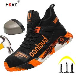 High-top Men Safety Shoes Steel Toe Mens Work Shoes Puncture Proof Work Sneaker Male Protective Footwear Work Man Boots 240313
