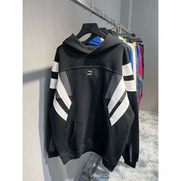 22 Autumn/winter New Hook Embroidered Printed Couple Sports Spliced Hoodie with Fleece Sweater