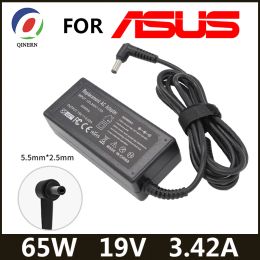 Adapter QINERN 19V 3.42A 65W 5.5*2.5mm AC Laptop Charger Adapter For for Asus X401A X550C A450C Y481 X501LA X551C V85 A52F X555 / TOSHIB