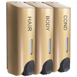 Liquid Soap Dispenser Triple 350ml Shampoo And Conditioner Multi-Purpose Wall-Mount Heat-Resistant Large Capacity For Bathroom Accessories