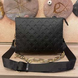 Wholesale 2023 Embossed Leather Chain Crossbody Bag Coussin Shoulder Bags 57790 Three Fold Design W Adjustable Strap Messange Purse Wallet Top Quality 131