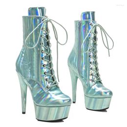Dance Shoes Model Shows PU Upper 15CM/6Inch/20cm Women's Platform Party High Heels Pole Boots 027