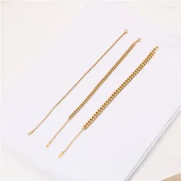 Anklets Spring Summer 18K Gold Plated Stainless Steel Link Chain Anklet For Women Waterproof Hypoallergenic Party