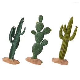 Decorative Flowers 3 Pcs Plants Artificial Cactus Garden Simulated Ornament Desktop Car Decoration Craft Decors Interior Ornaments Office