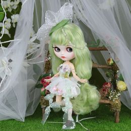 Outfits For ICY DBS Blyth Doll Green Fiary Elf Dress With Hairpin 16 BJD Ob24 Anime Girl 240311