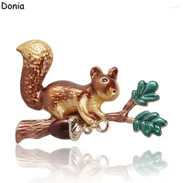 Brooches Donia Jewelry Retro Selling European And American Creative Enamel Squirrel Brooch Clothing Accessories Luxury Corsage