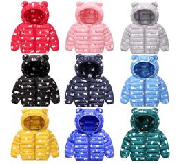 Kids Down Hoodies Coats Cotton Padded Bear Toddler Boys Jackets Designer Girls Snow Coat Warm Children Outwear Winter Kids Clothin6228321