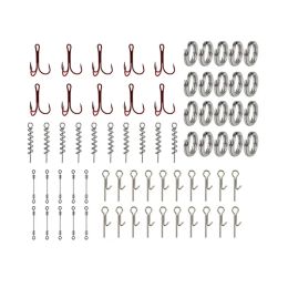 Tools 70pcs Fishing Stinger Rig Making Kit for Soft Lure Worm Stainless Steel Screw Rig Cork Shad Split Ring Lock Pin Bass Perch Pike