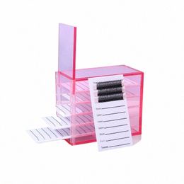 false Eyeles Storage Box 5 Layers Acrylic Pallet Transparent Grafting Eyel Case L Holder For l storage Makeup Tools 64lW#