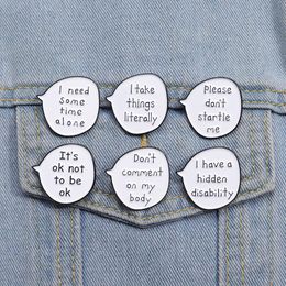 It's Ok Not To Be Ok Brooch Enamel Pins Funny Dialogue Ask Before You Touch Brooches Decorative Lapel Backpack Badge Jewellery Pins