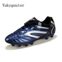 Boots Men Football Soccer Boots Athletic Shoes New Leather Big Size High Top Cleats Training Sneaker Comfortable