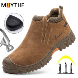 Boots Male Electric Welder Shoes Antismashing Stabproof Steel Toe Work Sneakers Indestructible Shoes Safety Boots Protective Shoes