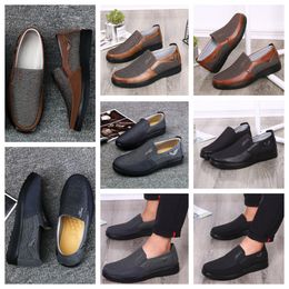 Shoes GAI sneaker sports Cloth Shoes Single Business Classic Top Shoes Casual Soft Sole Slipper Flat Leathers Men Shos Black comfortable soft size 38-50