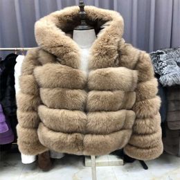 New Winter Warm Clothes Ladies Fox Fur Oversize Hoodie Jacket Quilted Thicken Overcoat Coat for Women