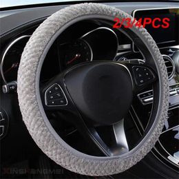 Steering Wheel Covers 2/3/4PCS Car Cover Portable Durable Without Inner Ring Winter Little Velvet Supplies