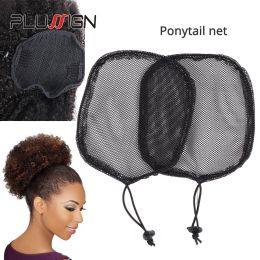 Hairnets 5Pcs/Lot Black Color High Quality Hair Net For Making Ponytail And Afro Hair Bun Wig Caps Hairnets Wholesale Price