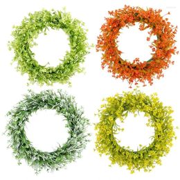 Party Decoration Delicate Green Leaf Wreath Plant Door Hangings Decors Supply For Offices Home Decorations Easy To Clean