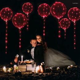 Party Decoration Light Up LED Balloons Clear Bobo Glow Bubble Lights Christmas Valentines Day Wedding Birthday Decor