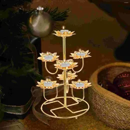 Candle Holders Ghee Lamp Holder Tealight Candles Stands Candlestick Golden Fireplace Candelabra Tray