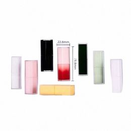 10/20/50pcs 12.1mm Lipstick Tube Cosmetic Black White Pink Square Makeup Ctainer Portable Empty DIY Lip Balm Packaging Tubes d6Pg#