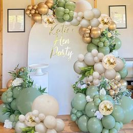 Party Decoration 115Pcs Avocado Green Balloon Arch Garland Kit Sand White Ballon Wedding Baby Shower Birthday