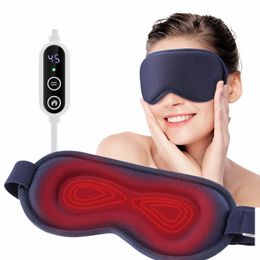 reusable USB Electric Heated Eyes Mask Hot Compr Warm Therapy Eye Care Massager Relieve Tired Eyes Dry Eyes Sleep Blindfold f1tD#