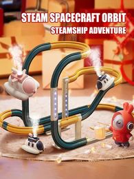 Steam Car Track Assembly Toys Trolley With 360° Flip Rail Lift Seesaw Kids Puzzle Playful Toy For Boys Birthday Gift 240313