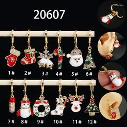 Hoop Earrings 1PC Trend Christmas Earring Female Winter Snowflake Tree Snowman Bell Fashion Ball Jewellery Gift