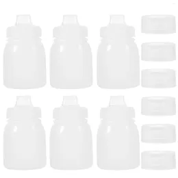 Dinnerware Sets 6pcs Condiment Porous Squeeze Bottles Small Salad Dressing Container For Sauces