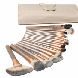 24pcs Makeup Brushes Premium Synthetic Wood Handle Beauty Cosmetic Brushes for Eye Face Liquid Blending Blush Makeup Brush Set L3q6#