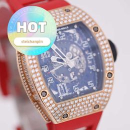 RM Racing Wrist Watch RM010 Watch Inlaid with Tsquare Diamond Rose Gold Automatic Machinery Swiss Chronograph