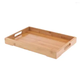 Tea Trays More Robust & Lighter Bamboo Serving Tray Made Of Wood With Handles