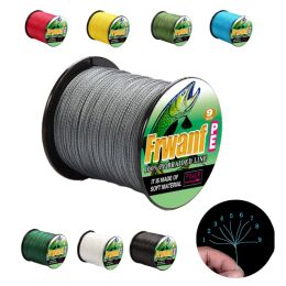 Lines Frwanf 9 Strands PE Fishing Line Braided Fishing Line 100M 300M 500M Multifilament Fishing Wire Carp Fishing Accessories