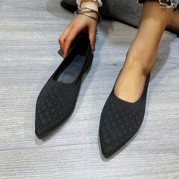 Casual Shoes 2024 Women Mesh Breathable Pointed Toe Ladies Comfort Ballet Flats Slip On Shallow Loafers Office Flat Boat