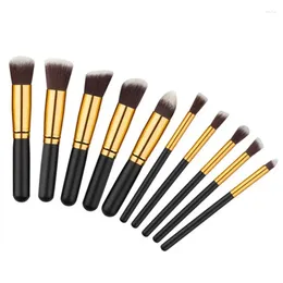 Makeup Brushes 10pcs/set Blending Powder Blush Large Foundation Contour Professional Brush Cosmetics Kabuki Kit 6 Colors