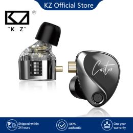 Earphones KZ Castor In Ear HiFi Earphone 2 Dynamic Highend Tunable Balanced Armature Headset Monitor Sports Headphone audiophile Earbuds