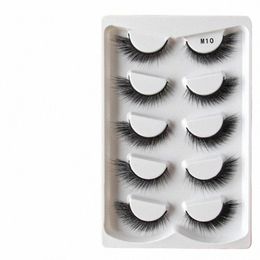 3/5pairs Cat Eye 3D Mink Eyeles Fluffy Dramatic Eyeles Makeup Les Natural lg False Eyeles Thick Fake Les 519Z#