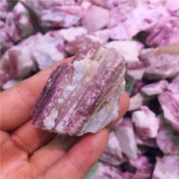 Decorative Figurines Natural Red Tourmaline Crystal Stone Mineral Specimens Reiki Healing Rock Stones Cluster Collection