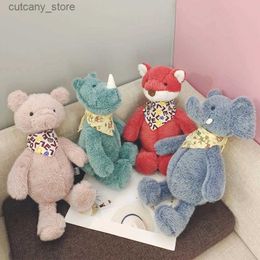 Stuffed Plush Animals 35cm Cute Ephant Plushies Toys Kawaii Stuff Animal Bear Rhinoceros Pig Dolls Home Decoration Accesories For Children Gifts L240320