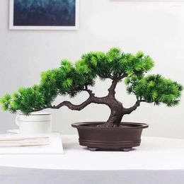 Decorative Flowers Fake Green Plants Artificial Plant Bonsai Welcoming Pine Low Maintenance Suitable For Casement Office And Desk