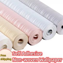 Stickers Self Adhesive NonWoven Wallpaper Simple Home Modern For Living Room Bedroom Wall Covering Roll Home Decoration Wall Stickers