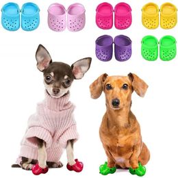 Dog Apparel Heart-shaped Pet Hole Shoes Silicone Wear-resistant Breathable Slippers Sandals Accessories